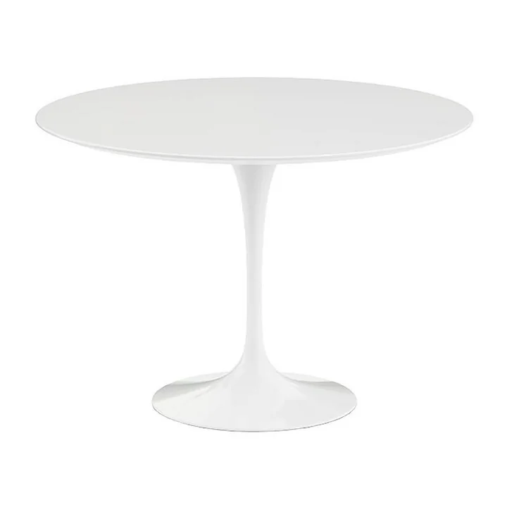 Knoll - Saarinen tafel, rond, eettafelhoogte, kolomvoet wit