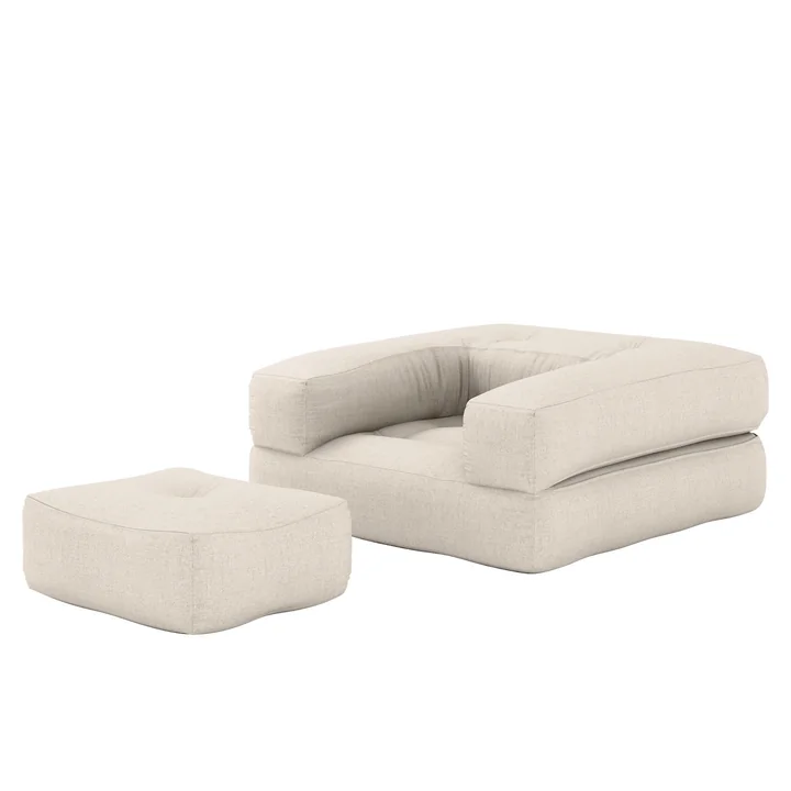 Cube Fauteuilbed, 90 x 190 cm, linnen van Karup Design