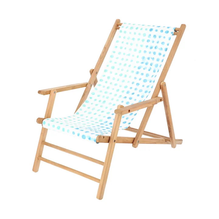 Jan Kurtz Maxx Deckchair Designers Guild - Teak, bekleding Amlapura Aqua