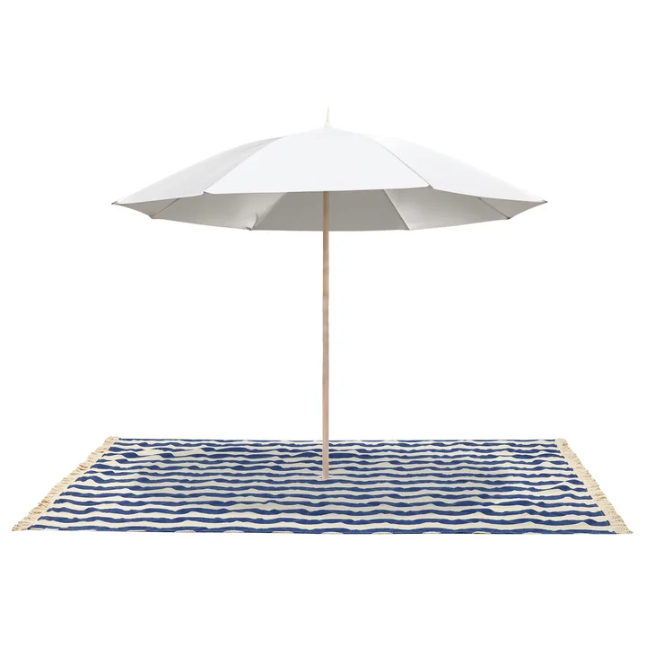 Portofino Strandlaken XL, 146 x 175 cm, blauwe golven wafel van Nobodinoz