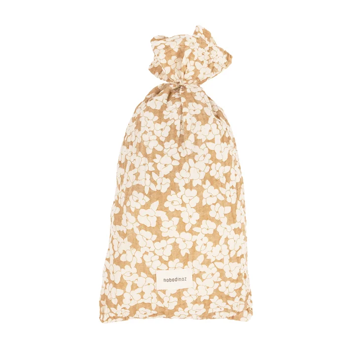 Wabi Sabi Mousseline dekbedovertrek, 150 x 200 cm, goudbruin sakura van Nobodinoz