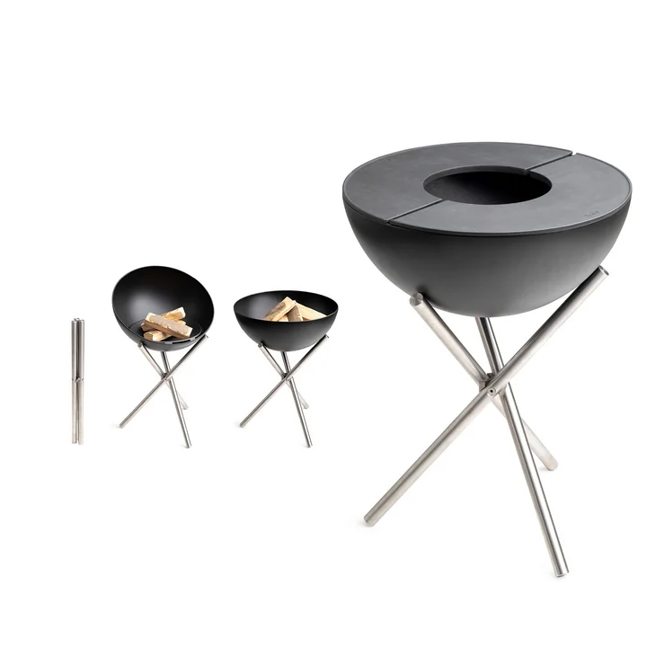 Bowl 57 Plancha grillset van höfats in de drievoet, hoge uitvoering