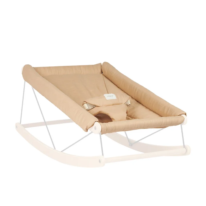 Growing Green Kussen voor babywipstoeltje, zand (Frans linnen) van Nobodinoz