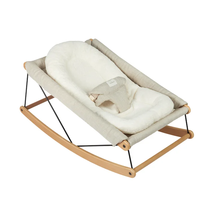 Growing Green Kussen voor baby wipstoeltje, grijs, kussen van natuurlijk katoenen badstof by Nobodinoz