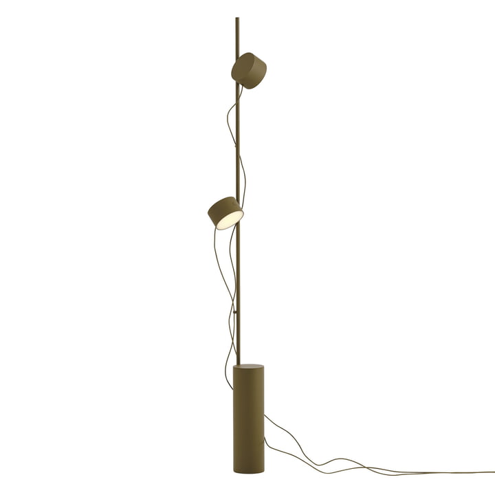 Muuto - Post LED vloerlamp, bruin-groen
