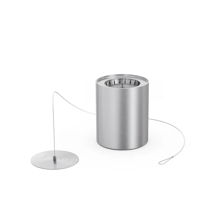 Spin Bio-brander 90 met Eco-ring en blusdeksel, zilver van höfats