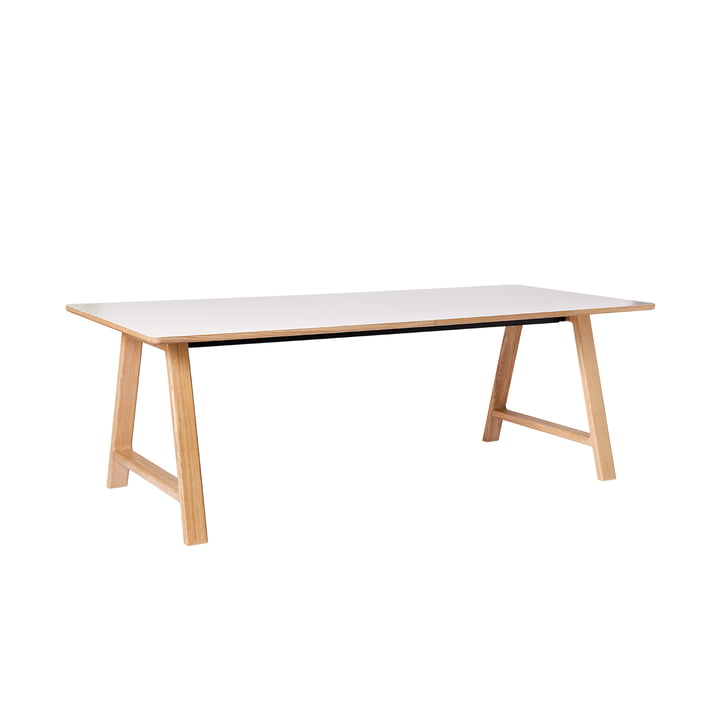 T11 Eettafel, 220 x 95 cm, kristalwit / eiken wit gepigmenteerd by Andersen Furniture