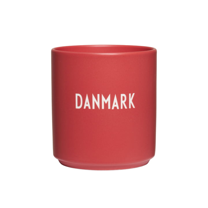 Design Letters AJ Favourite - Porseleinen mok, Denemarken / rood