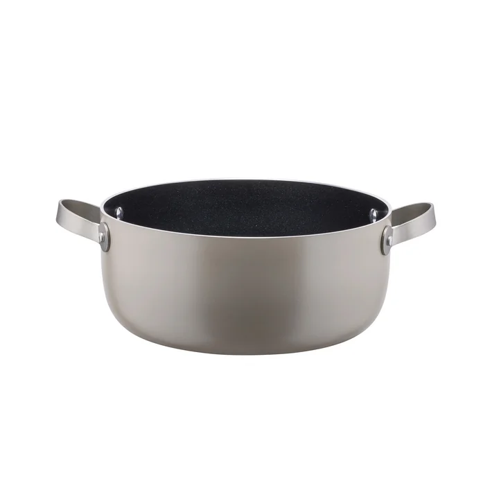 Alessi - Tama Steelpan met 2 handgrepen, Ø 24 cm, grijs