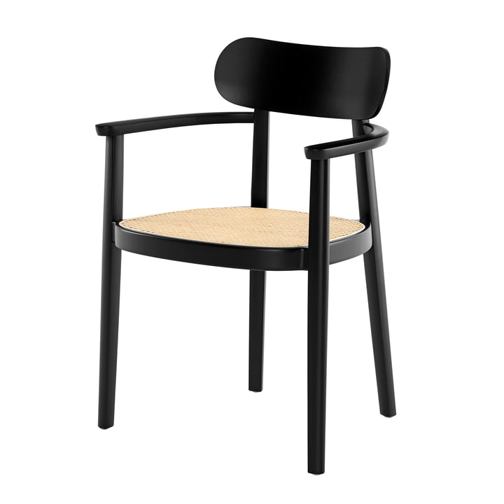 118 FV Vlechtwerk fauteuil, zwart beuken (TP 29) van Thonet