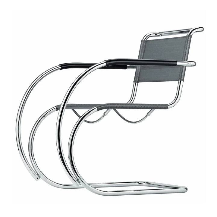 S 533 NF Fauteuil, chroom / zwart kunststof netbespanning van Thonet