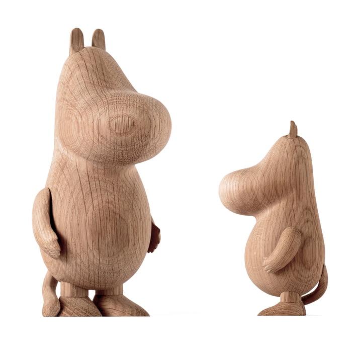 Moomintroll houten figuur groot en klein, natuurlijk eiken van boyhood