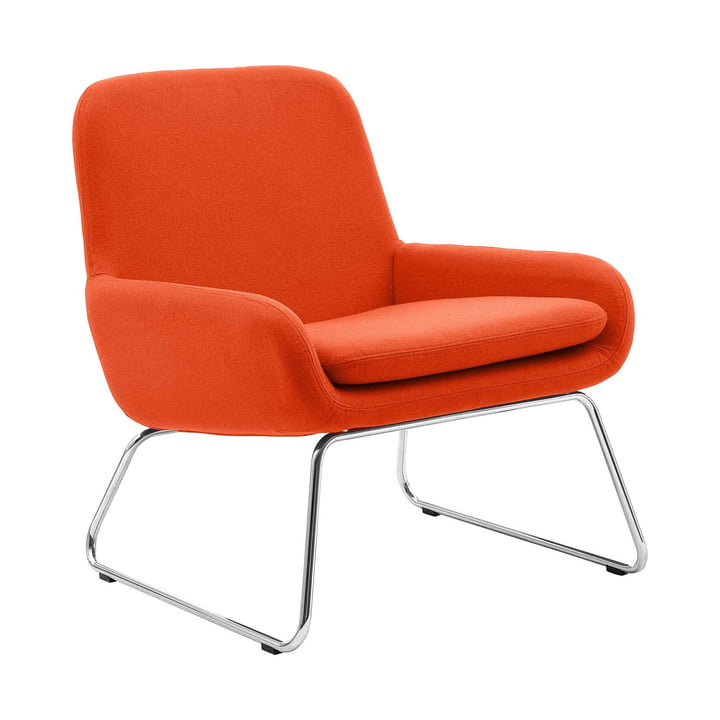 Coco Fauteuil met lopers, oranje (stof vilt 624) van Softline