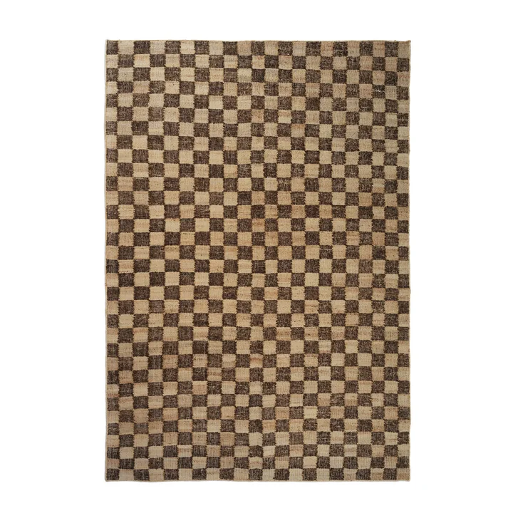 Check Ferm Living - Vloerkleed van wol-jute, 200 x 300 cm, koffie / naturel