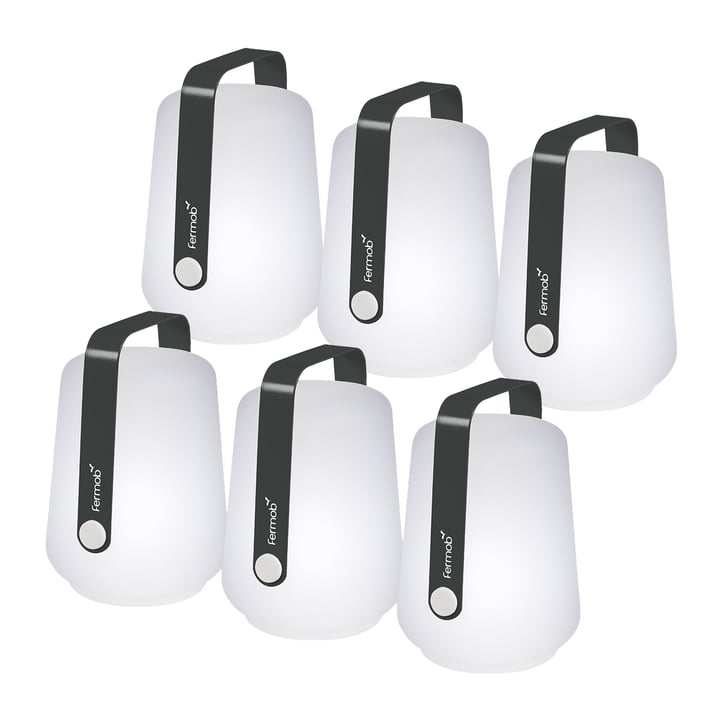 Fermob Balad - Oplaadbare LED lamp H 12 cm, antraciet (set van 6)