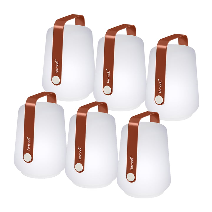 Fermob Balad - Oplaadbare LED lamp H 12 cm, okerrood (set van 6)