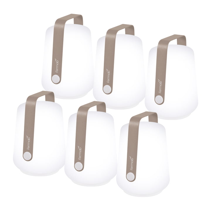 Fermob Balad - Oplaadbare LED lamp H 12 cm, nootmuskaat (set van 6)