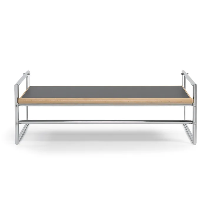 Menton Classicon - Bijzettafel, draaibaar, grijs/zwart, frame chroom