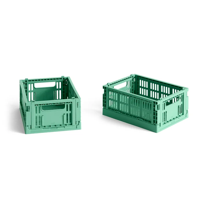 Colour Crate Minimandje, 17 x 13 cm, dark mint , recycled (set van 2) van HAY
