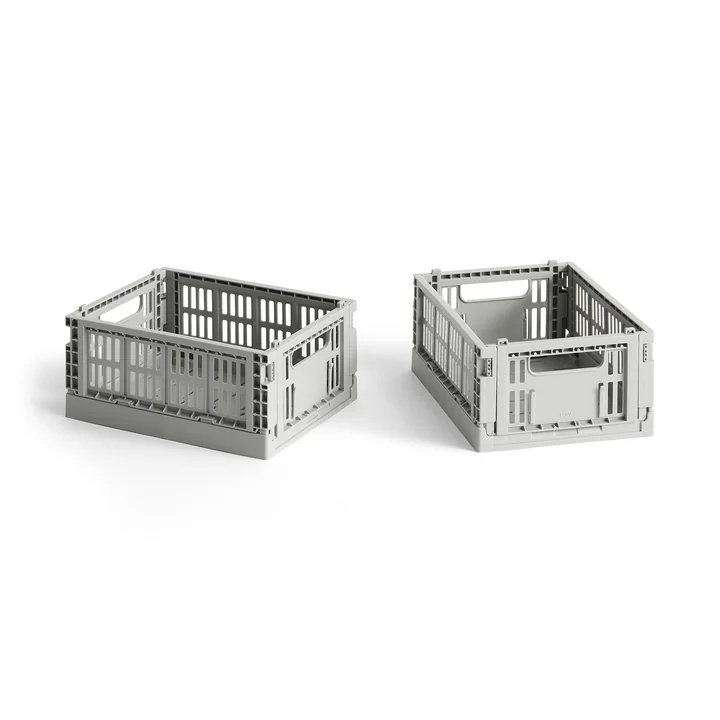 Colour Crate Minimandje, 17 x 13 cm, light grey, recycled (set van 2) van HAY