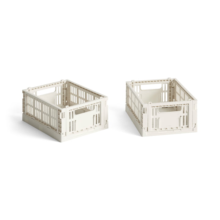 Colour Crate recycled Minimandje, 17 x 13 cm, gebroken wit, (set van 2) van Hay