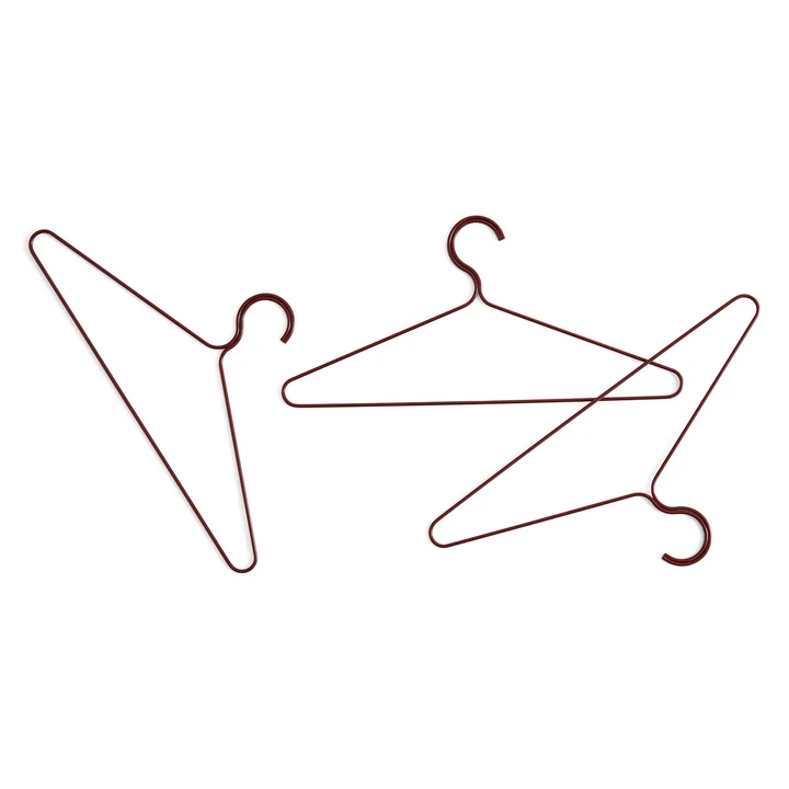 Colour kleerhanger, kastanjebruin rood (set van 3) van HAY