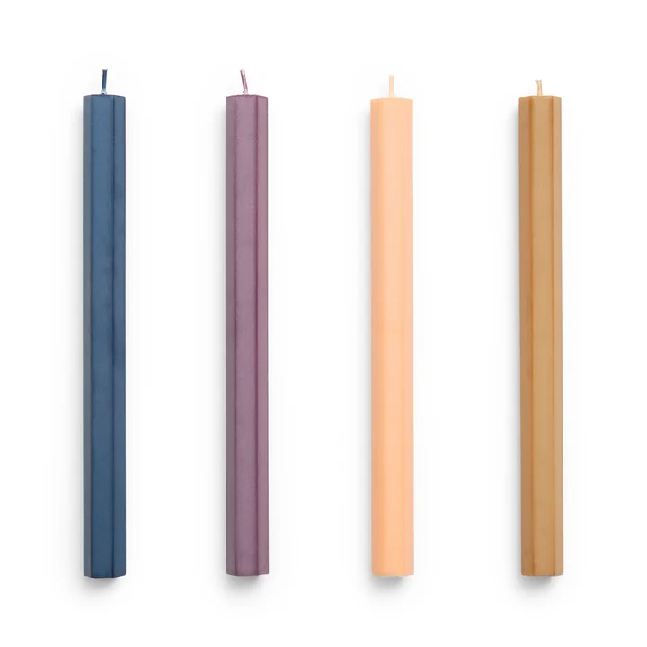 Hexagon Steekkaarsen H 24 cm, donker (set van 4) van HAY