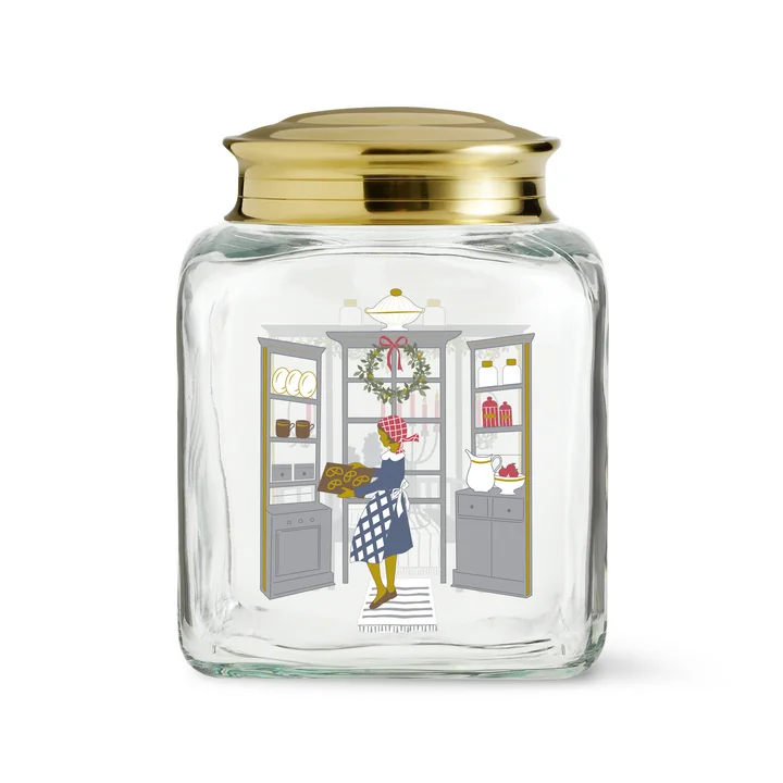 Holmegaard - Kerstbiscuitpot 2024, h 16 cm, veelkleurig