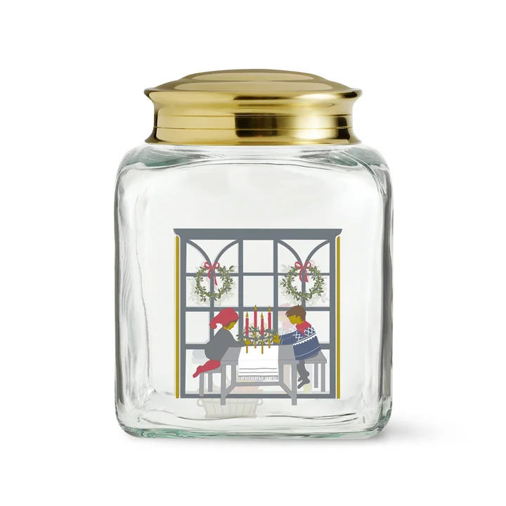 Holmegaard - Kerstbiscuitpot 2024, h 16 cm, veelkleurig