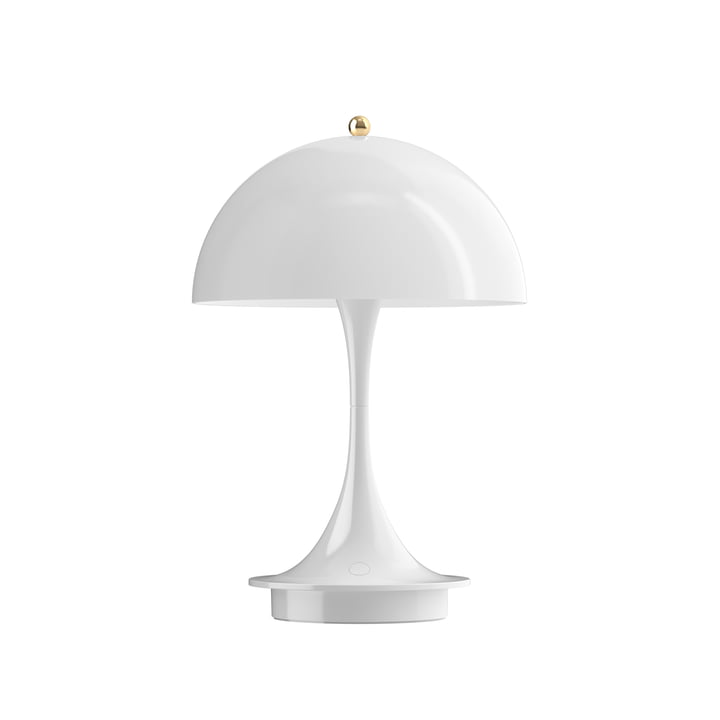 Louis Poulsen - Panthella 160 draagbare oplaadbare LED tafellamp, wit / messing (150 Year Anniversary Edition)