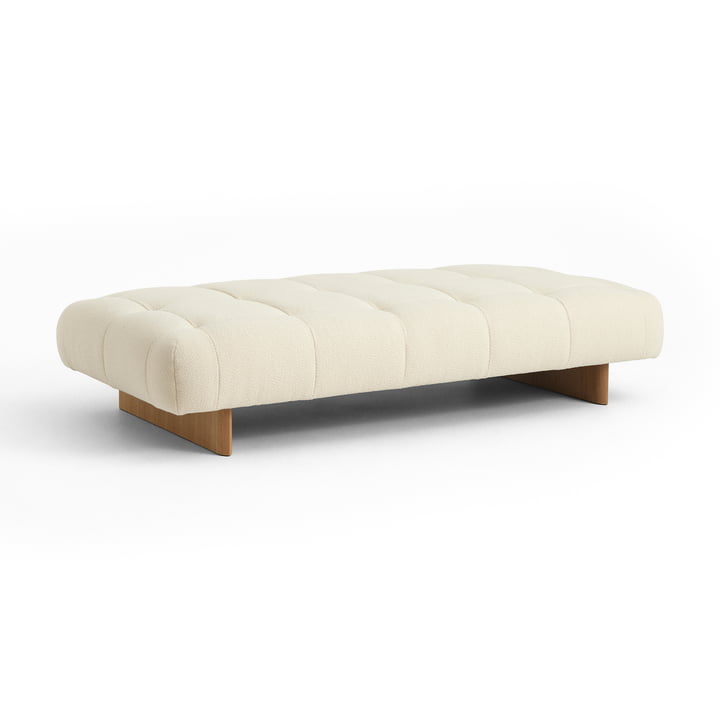 Quilton hefbed, eiken / Flamiber crème A5 by Hay