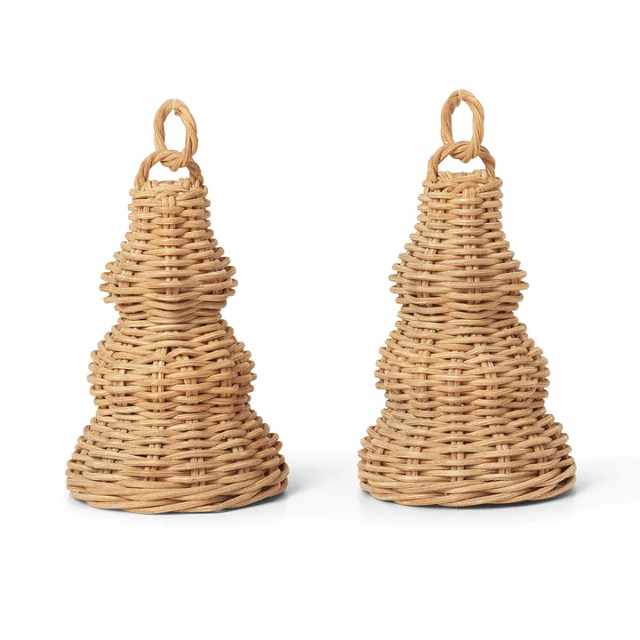Gevlochten bel kerstballen, naturel (set van 2) by Ferm Living