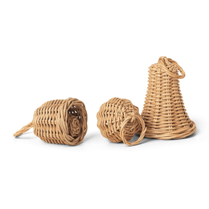 Gevlochten bel kerstballen, naturel (set van 3) by ferm Living