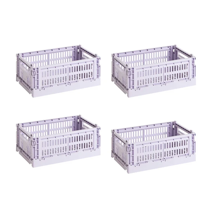 HAY - Colour Crate Mand S, 26,5 x 17 cm, lavender, recycled (set van 4)