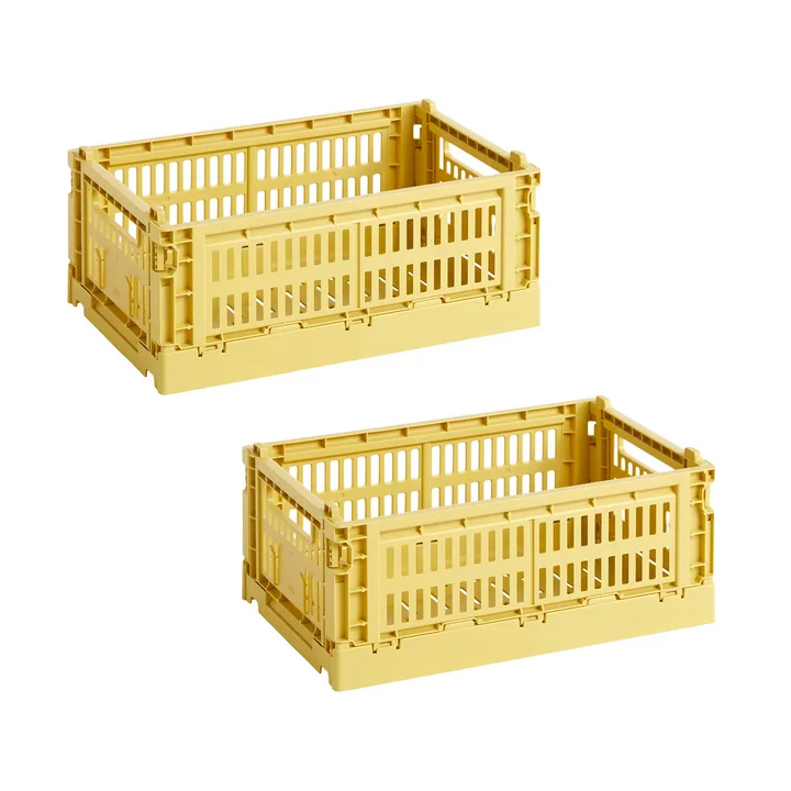 HAY - Colour Crate Mand S, 26,5 x 17 cm, dusty yellow, recycled (set van 2)