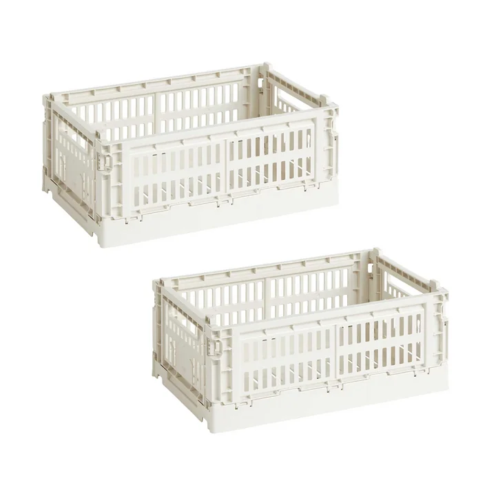 HAY - Colour Crate Mand S, 26,5 x 17 cm, off white, recycled (set van 2)