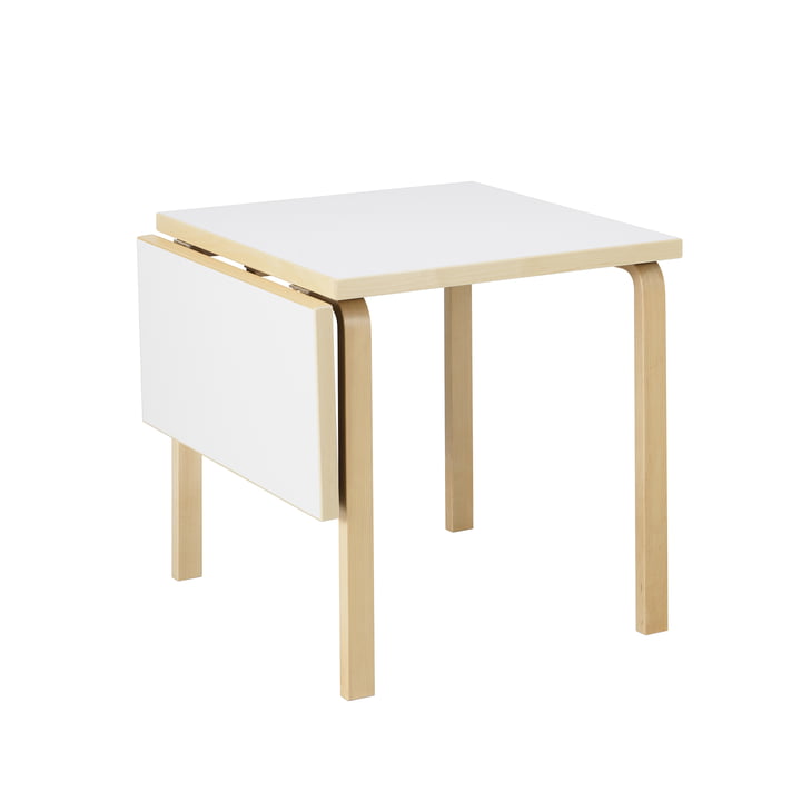 Artek - Aalto DL81C inklapbare eettafel, H x L 74 x 79 / 112,5 cm, wit