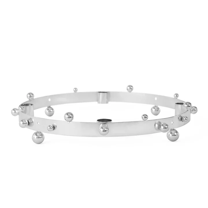 Pearl Adventskaarsenhouder, Ø 33 x H 5,5 cm, zilver by OYOY