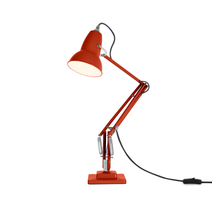 Original 1227 Tafellamp, zwarte kabel, Coral Red by Anglepoise