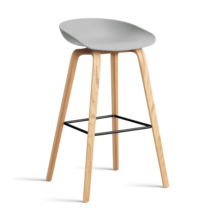 Hay About A Stool AAS 2. - 32 H 85 cm, eiken gelakt / zwart staal / betongrijs 0