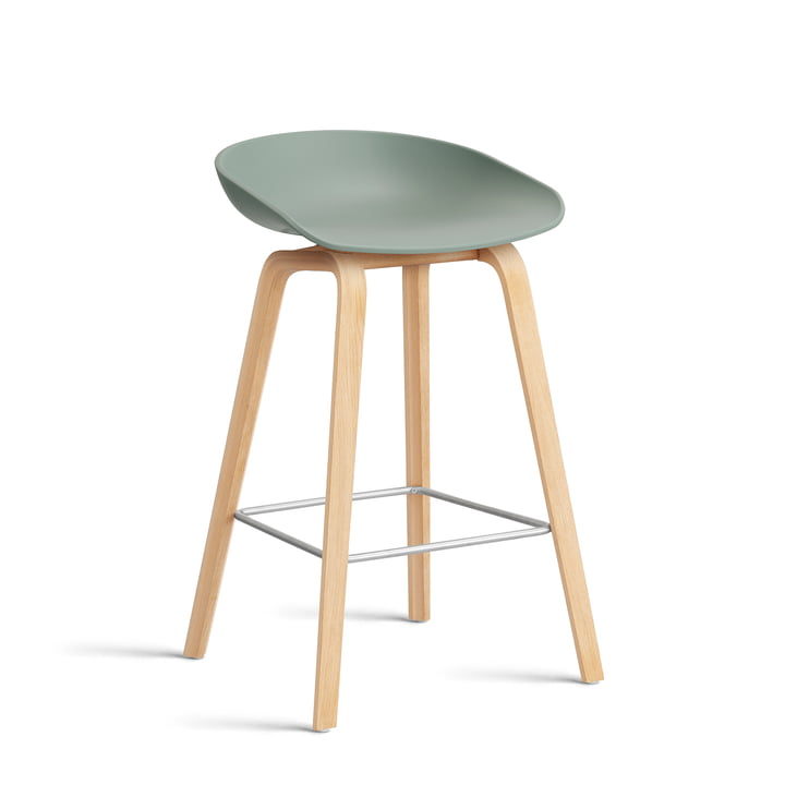 Hay About A Stool AAS 2. - 32 H 75 cm, gezeept eiken / roestvrij staal / herfstgroen 0