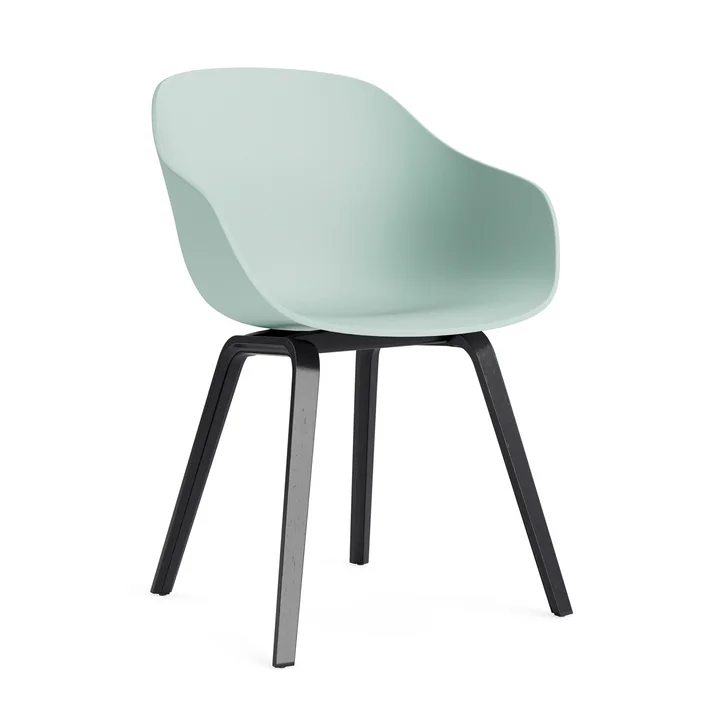 HAY - About a Chair AAC 222, zwart gelakt eiken / dusty mint 2. 0