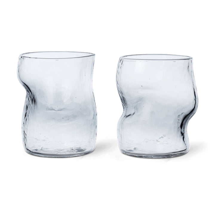 ferm Living - Dimple drinkglas, helder (set van 2)