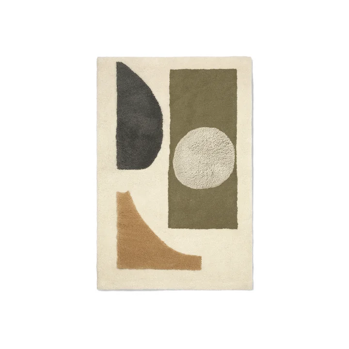 Ferm Living - Bloco getuft vloerkleed, 80 x 120 cm, groen / gebroken wit
