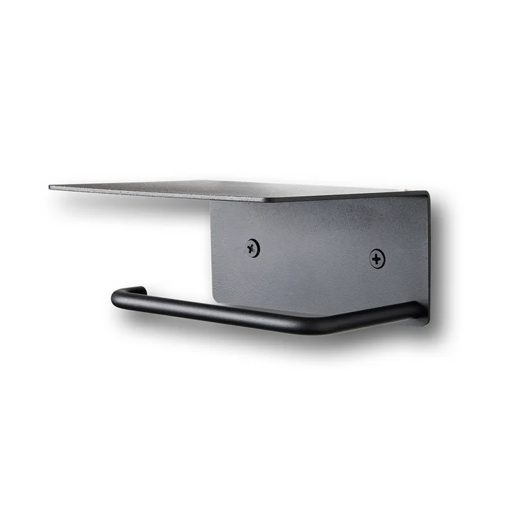 Dora Ferm Living - Toiletrolhouder met planchet, zwart