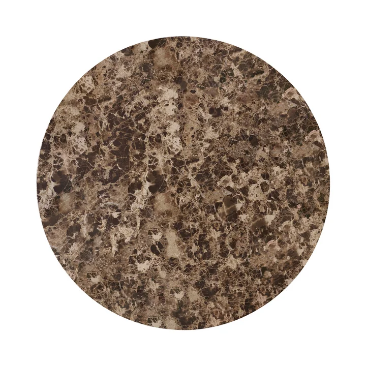 Audo Androgyne - Tafelblad voor bijzettafel, Ø 65 cm, bruin marmer