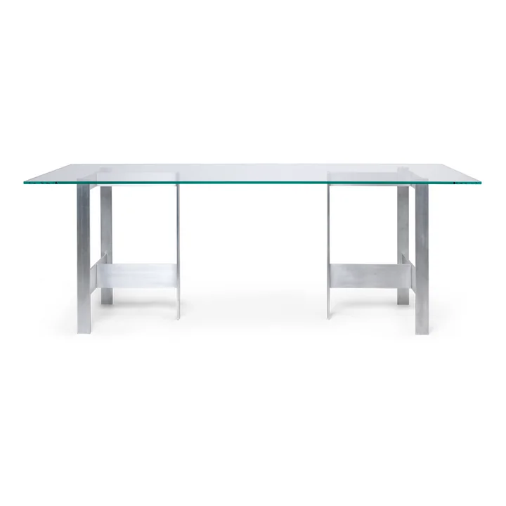 Lager Ferm Living - Eettafel, 200 x 90 cm, glas / aluminium