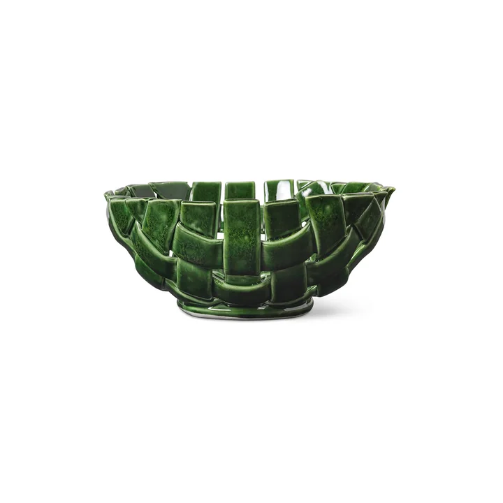 Ferm Living - Plait bowl, Ø 24 cm, smaragdgroen