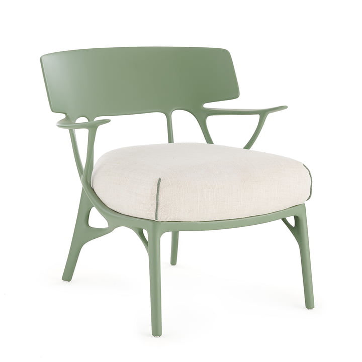 Kartell A.I. Lounge Chair -, groen / wit (stof Panamino)