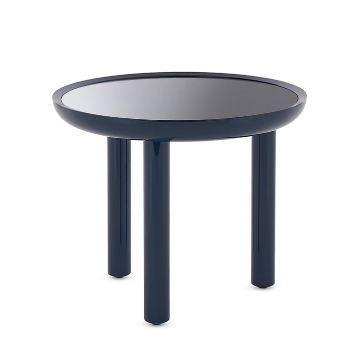 Kartell - K-Top bijzettafel, H 50 cm / Ø 60 cm, gerookte spiegel / blauw